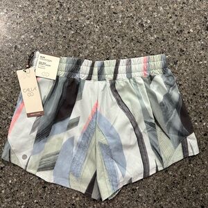Calia Gray and Black Athletic Shorts with Modern Pattern